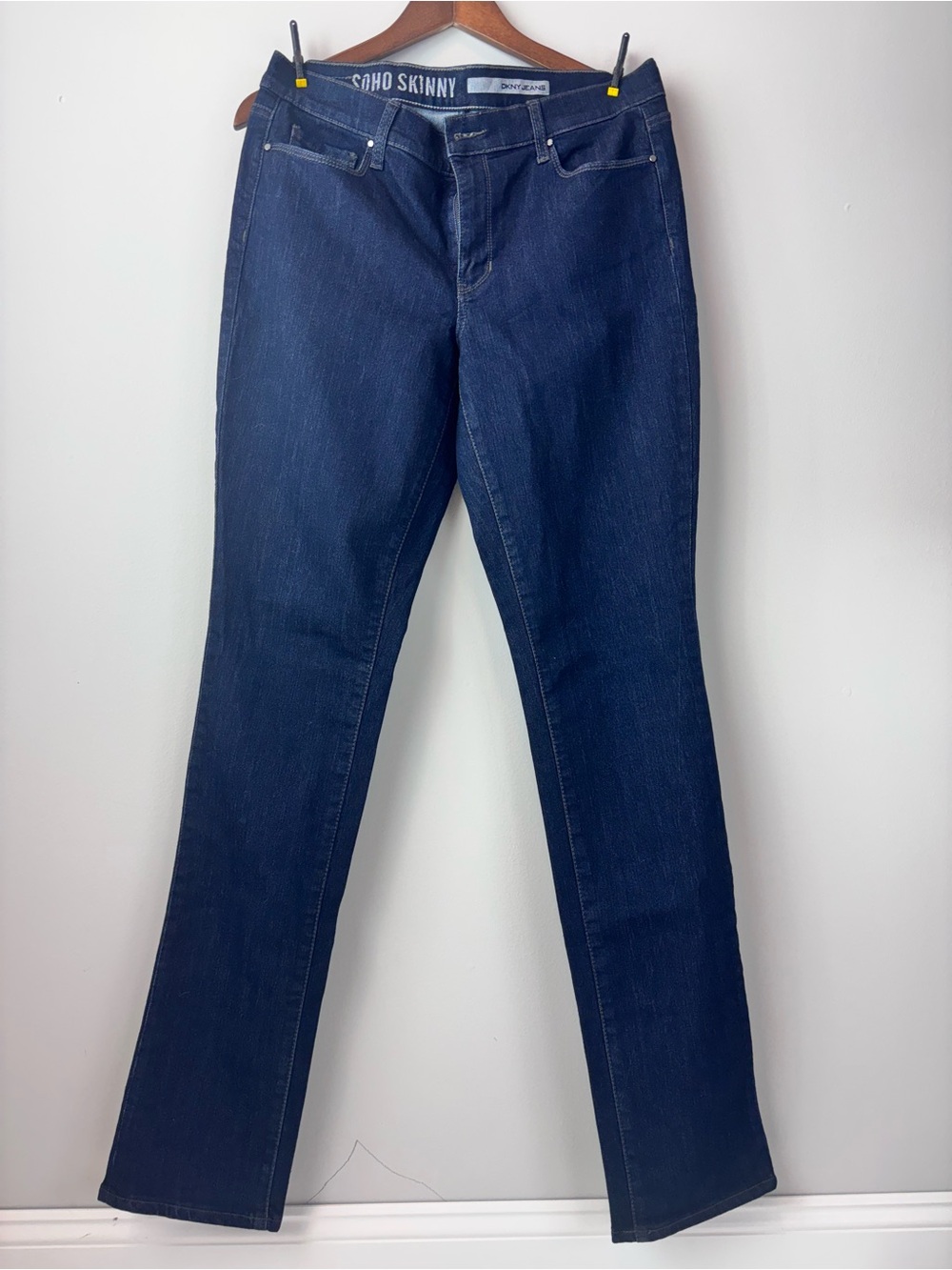 DKNY Soho Skinny Jeans Women’s 10x34 Long Dark Wash Stretch Denim
